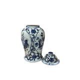 20" Chinese Blue White Flower Vases Scroll Pattern Porcelain Temple General Jar GB820S