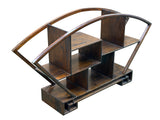 Large Size Chinese Dark Brown Fan Shape Display Curio Stand Easel GB822S