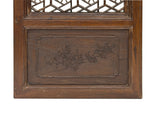 Vintage Dark Brown Geometric Lattice Rectangular Wood Panel GB824S