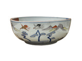 9.5" Asian Style Longevity Cranes Cloud Painted Porcelain Art Bowl GB827S