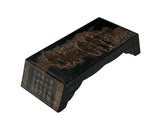 Chinese Black Lacquer Golden Graphic Bridge Shape Ink Display Art GB835S