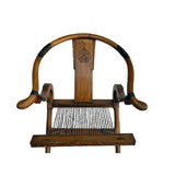 Vintage Chinese Folding Horseshoe-Back Ru Yi Medallion Motif Folding Armchair GB836S