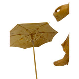Light Tan Wood Crafted Lady Holding Umbrella Art Figure GB845S