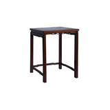 Vintage Oriental Simple Geometric Apron Rectangular Brown Side Table GB846S