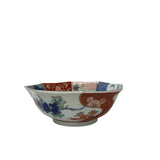 Vintage Oriental Imari Octagonal Palette Graphic Porcelain Bowl Art GB855S