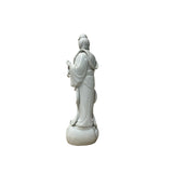 Vintage Off White Porcelain Standing Bodhisattva GuanYin Music Vessel Statue GB860S