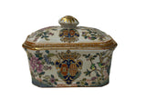 Vintage Famille Rose Enamel Flower Bird Rectangular Porcelain Box GB877S