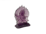 4" Amethyst Purple Crystal Glass Tibetan Guardian Deity Figure GB884S