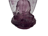 Crystal Glass Amethyst Purple Gautama Amitabha Shakyamuni Statue GB896S