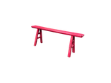 Bright Pink Wood Grain Rectangle Long Slim Stool Bench Side Table GB900S