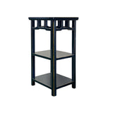 Oriental Black Lacquer Rectangular Wood Plant Stand Pedestal Table GB901S
