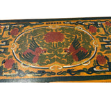 Chinese Distressed Yellow Lacquer Phoenix Graphic Rectangular Wood Stand Display GB906S