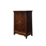 19.5" Natural Wood Pattern Brown 2 Doors Small Cabinet Chest GB249S