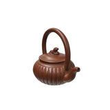 Vintage Brown Pumpkin Puppy Zisha Clay Teapot Art Display JK292S