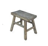 Rustic Raw Rough Wood Grain Rectangle Slim Stool Bench Side Table JK329S #10