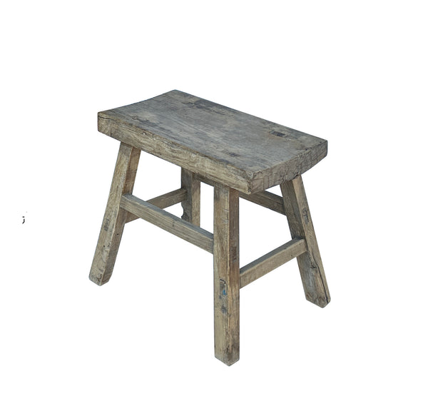 Rustic Raw Rough Wood Grain Rectangle Slim Stool Bench Side Table JK32 ...
