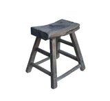 Rustic Raw Rough Wood Grain Rectangle Slim Stool Bench Side Table JK332S #11