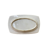 Chinese Off White Porcelain Flower Bird Rectangular Display Plate ws3195S