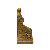 Vintage Golden Scroll Motif Wood Carving Corner Wall Ledge Panel Stand ws3154S