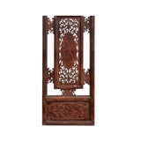Chinese Vintage Restored Wood Carving Brown Wall Hanging Art ws3057S