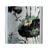 Chinese Color Ink Water Lotus Flowers Leaves Scroll Painting Wall Art ws3043S