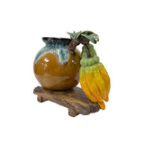 Chinese Drop Blue Tan Buddha Fingers Citrus Fruits Holder Pot Vase ws3099S