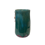 Chinese Turquoise Teal Glaze Dimensional Flower Holder Pot Vase ws3051S