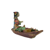 Chinese Oriental Porcelain Qing Style Dressing on Boat Lady Figure ws3136S
