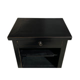 Simple Oriental Black Open Shelf End Table Nightstand Small Cabinet cs7667S