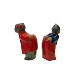 Pair Chinese Oriental Ceramic Traditional Happy Cute Couple Figures ws3077S