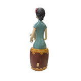 Chinese Oriental Ceramic Cheongsam Celadon Qipao Dressing Lady Figure ws3061S