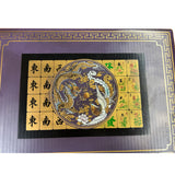 Chinese Dragon Phoenix Purple Vinyl Box Regular Size Mahjong Tiles Game Set GB765S