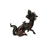 Vintage Rustic Metal Fengshui Kirin Incense Burner Display Art Figures GB801S