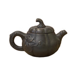 Chinese Brown Yixing Zisha Clay Teapot w Pumpkin Lid Accent ws3284S