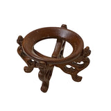 2.25" Oriental Brown Wood Round Open Center Table Top Stand Riser ws3295S