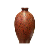 Handmade Orange Multi-Layer Lacquer Abstract Pattern Wood Vase Display cs5481S