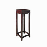 Chinese Oriental Square Burgundy Brown Plant Stand Pedestal Table cs7686S