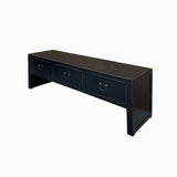 Oriental Black Lacquer 3 Drawers Low TV Stand Console Table Cabinet cs7718S
