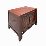 Vintage Chinese Carving Brown Drawers Side Table Credenza Cabinet cs7768S