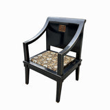 Black Lacquer Scroll Back Copper Summer Character Accent Fusion Chair cs7774S