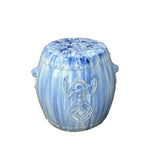 Chinese White Blue Glaze Bat Fortune Coin Pattern Round Ceramic Garden Stool cs7813S