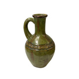 Brown Olive Green Ceramic Geometric Pattern Jar Shape Vase ws3272S