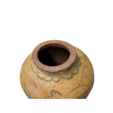 Vintage Earthy Beige Brown Village Rural Pottery Ceramic Pot Vase ws4525S