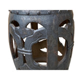 Chinese Iron Black Color RuYi Pattern Round Clay Ceramic Garden Stool ws3172S