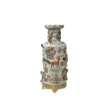 Hand Crafter Vintage Chinese White People Scenery Round Porcelain Vase JK195S
