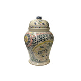 Vintage Historic Treasure Dragon Theme Beige Base Ceramic Pot Vase JK200S