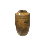 Vintage Earthy Beige Brown Village Rural Pottery Ceramic Pot Vase JK216S