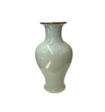 Off White Gray Glaze Crackle Lines Slim Round Porcelain Art Vase JK222S