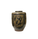 Vintage Earthy Beige Brown Village Rural Pottery Ceramic Pot Vase JK228S