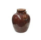 Vintage Earthy Dark Brown Village Rural Pottery Ceramic Pot Vase JK229S